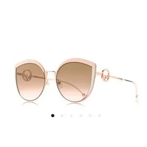 NEW Fendi Cat-eye Metal Pink with Brown Gradient Lens Sunglasses m_62d897bc7028ec4b213f6b9d.jpg main image 2